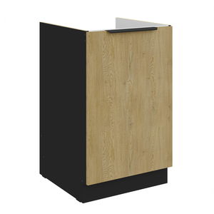 Dulap inferior de bucătărie pod drez Carminia 50 ZL 1F BB (stejar cremona + negru)