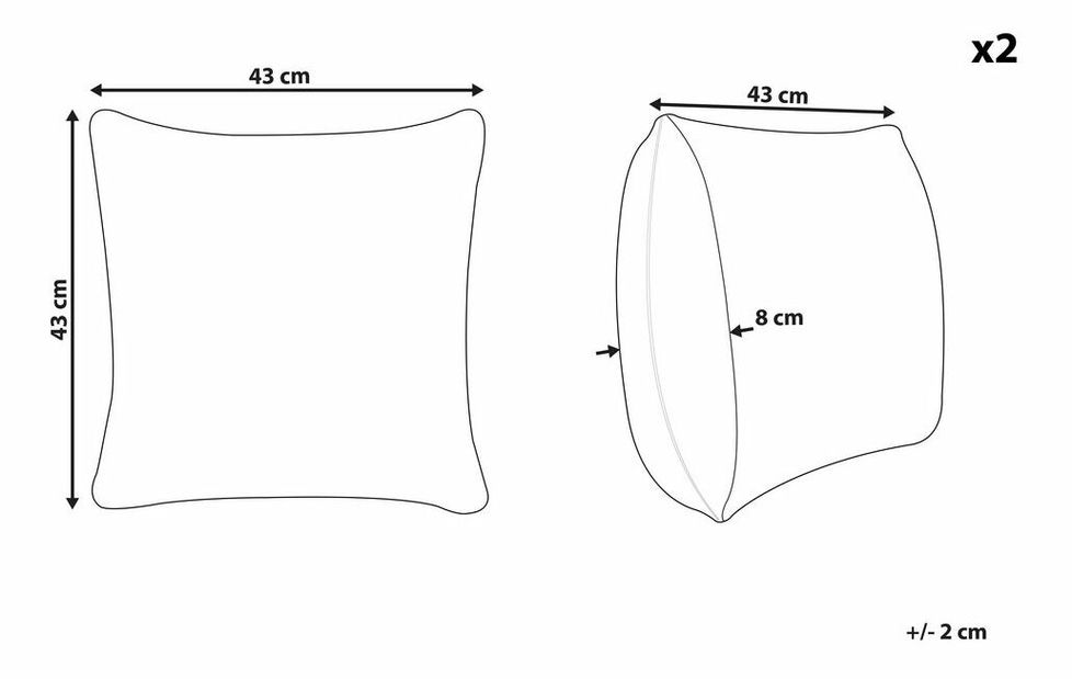 Set 2 buc perne decorative 45 x 45 cm Narcis (verde)