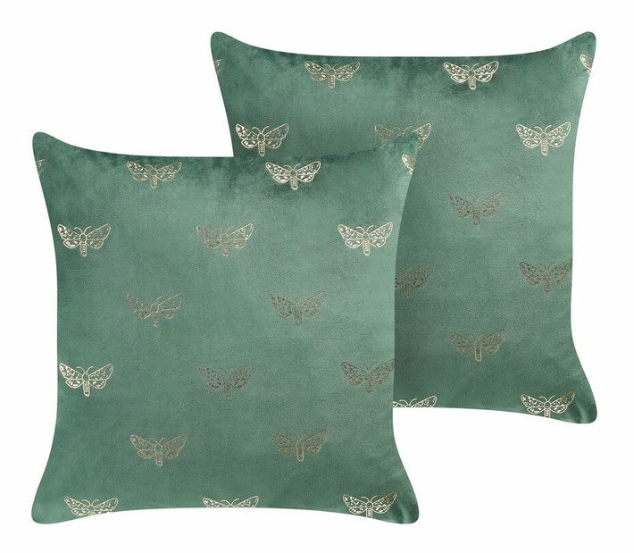 Sada 2 ozdobných vankúšov 45 x 45 cm Yuzza (zelená)