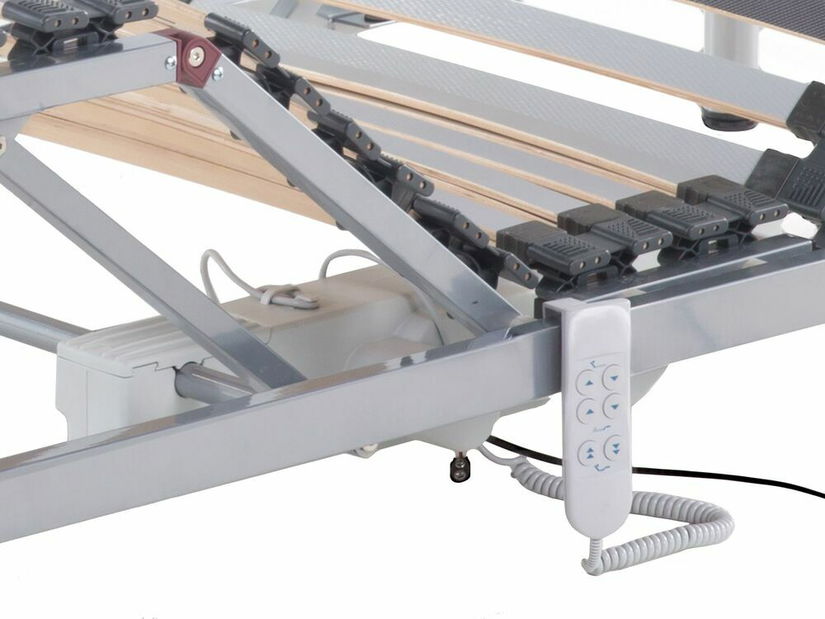 Set 2 buc. somiere lamelare electric reglabile 200x180 cm COMENDO (lemn) (argintiu)