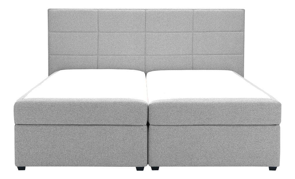 Franciaágy Boxspring 180 cm Revenant (világosszürke) (ágyráccsal és matraccal) (tárolóhellyel)