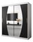 Šatníková skriňa 180 cm Eclipse (biela matná + čierna matná)
