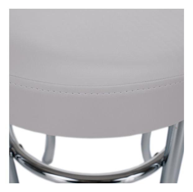 Taburete Imola (alb piele ecologică + crom) 