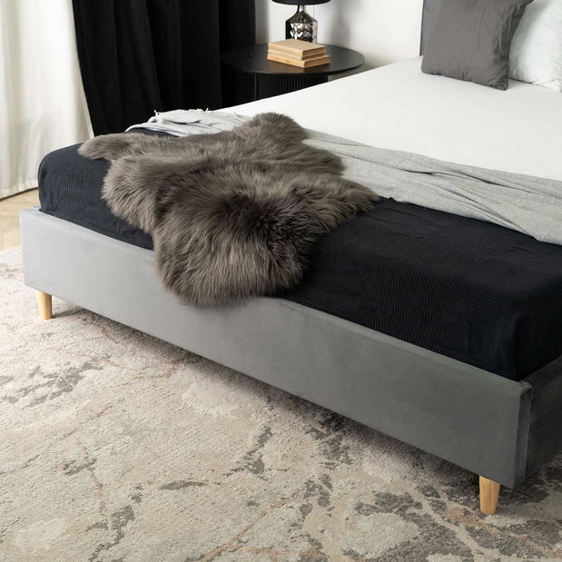 Franciaágy 160 cm Beasain (szürke) (ágyráccsal)