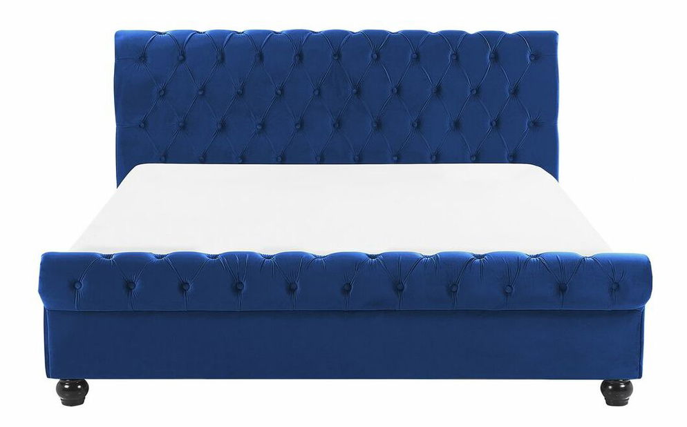 Manželská posteľ 160 cm ARCHON (s roštom) (modrá)