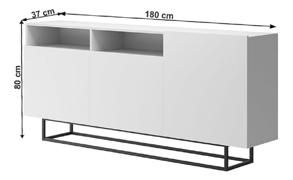 Komoda Svaren EK 180 (biela + čierna)