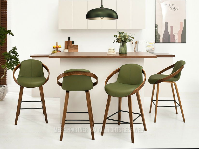 Stolička Lila H (orechovo zelená + orech)