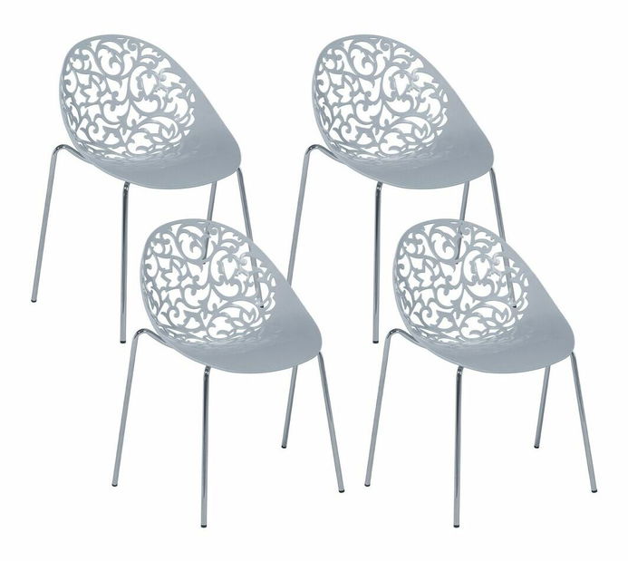 Set mese de sufragerie 4buc. Mumbwa (gri deschis)