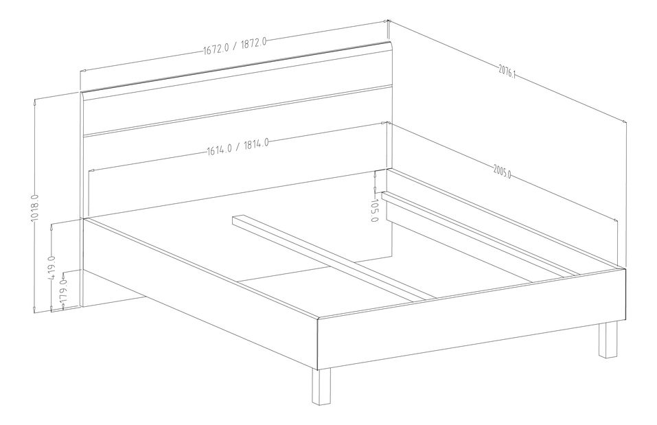 Manželská posteľ 160 cm Hanna Typ 31