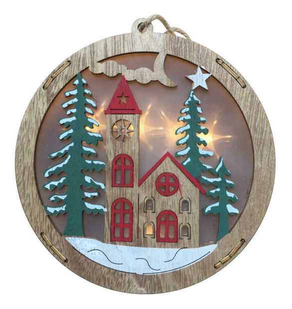 Vianočná dekorácia kostolík 5 LED RXL 332