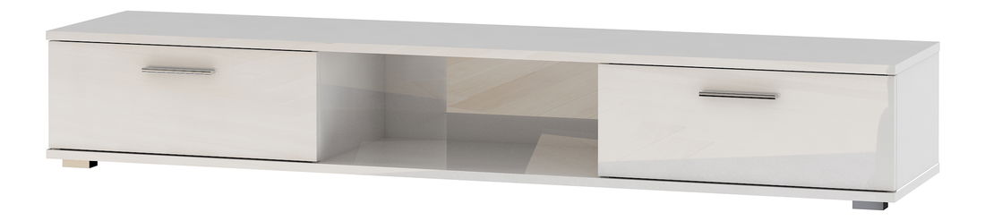 TV stolík Aris (biela matná + biela lesklá)