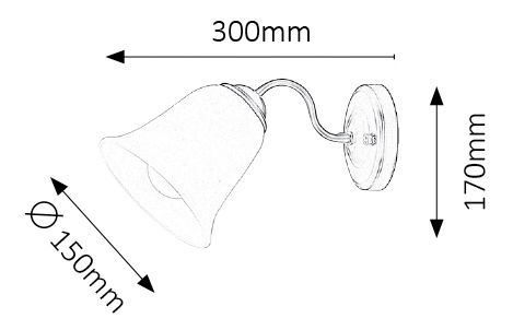 Nástenné svietidlo Fabiola 7256 (matná čierna + opálové sklo)