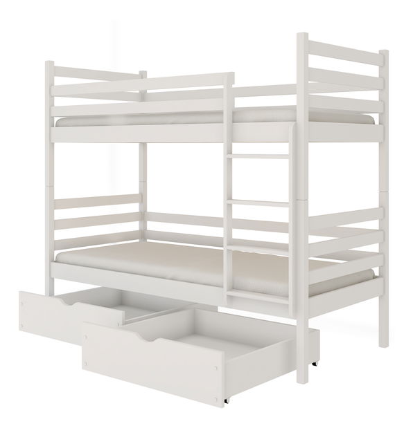 Dječji krevet 90 x 200 cm Nubia (s podnicom i prostorom za odlaganje) (bijela)