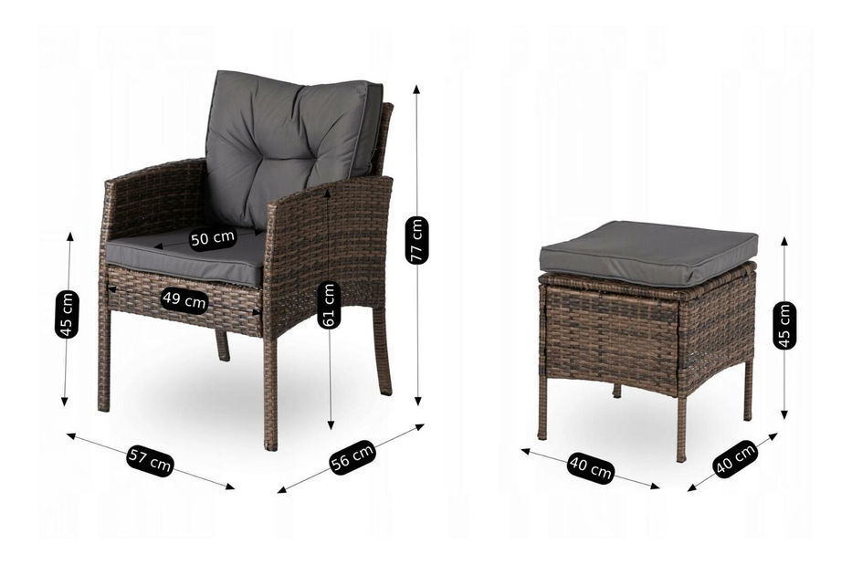 Set mobilier de grădină Adaptarlas (maro) (pentru 7 persoane)