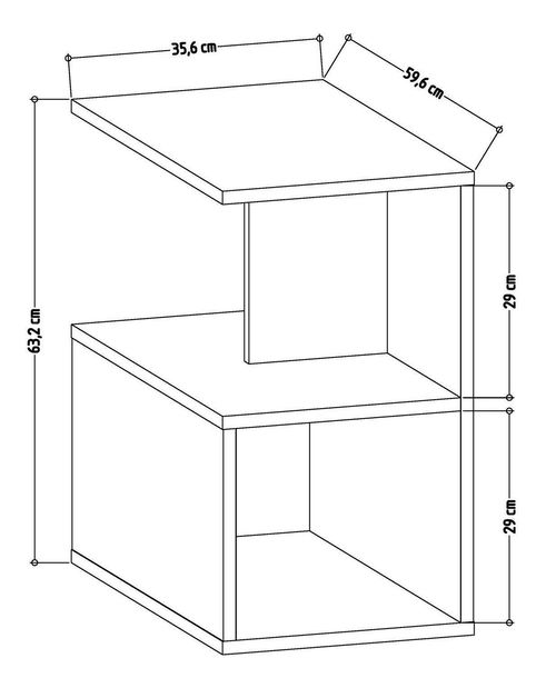 Măsuță laterală Kedeke (antracit) 