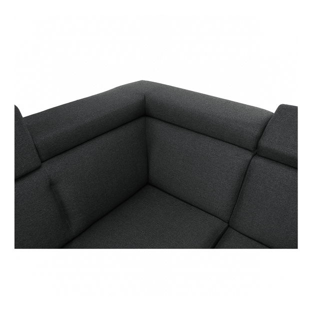 Rohová sedačka Anoral biela + tmavosivá (L)