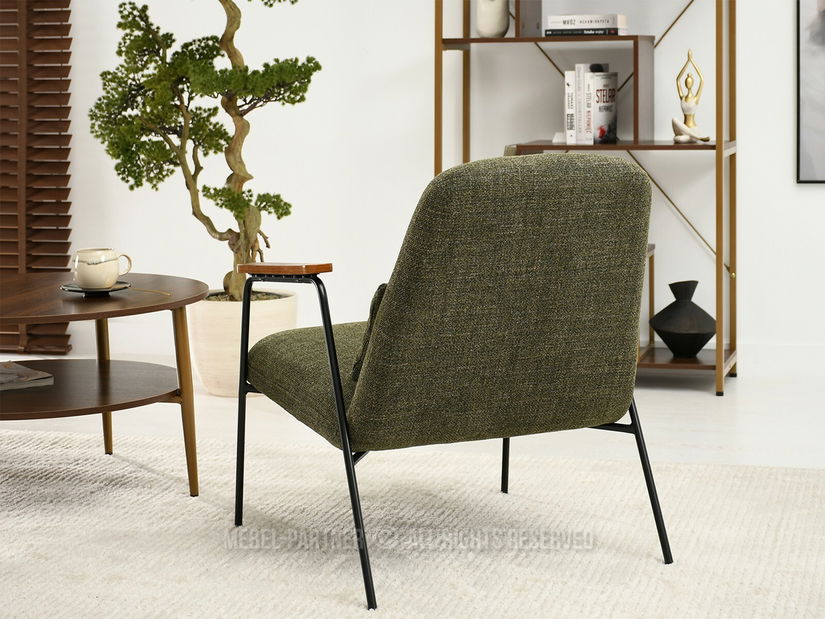 Kreslo Elba (zelená + orech)