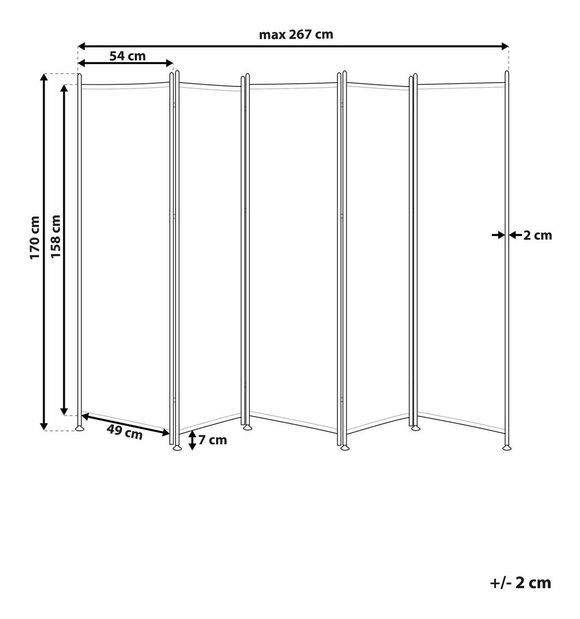 Paravan 270 x 170 cm Naria (gri)