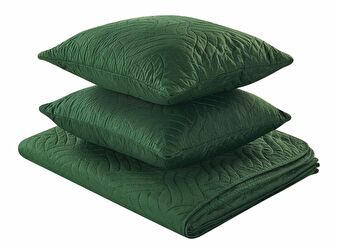 Set cuvertură pat și 2 perne 200 x 220 cm Bent (verde)