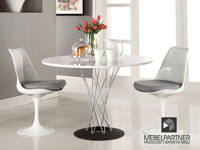 Jedálenský stôl Torpedo (biela + chrómová)