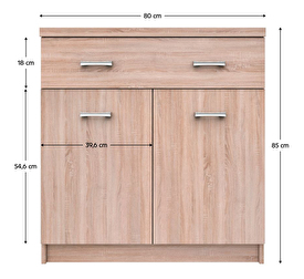 Komoda Topta Typ 19 2D1S80 (dub sonoma)