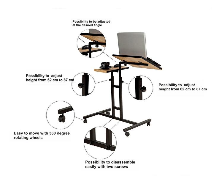 Stalak za notebook Pobenu (atlantski bor + crna) 