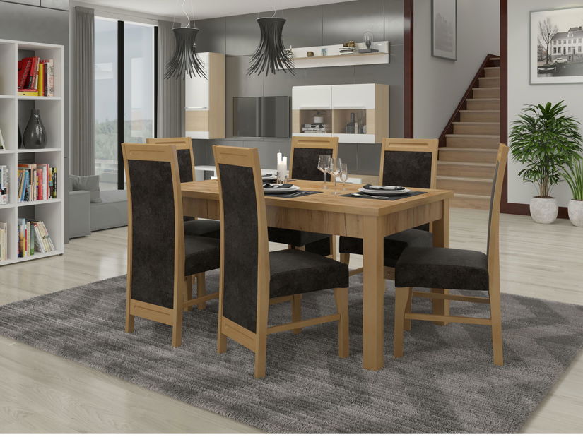 Sufragerie Raviel 2 (craft auriu + negru)