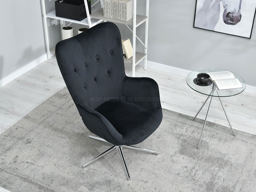 Kreslo Truni (čierna + chrómová)