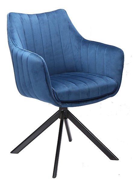 Scaun de sufragerie Anastasia (Albastru marin + Negru)