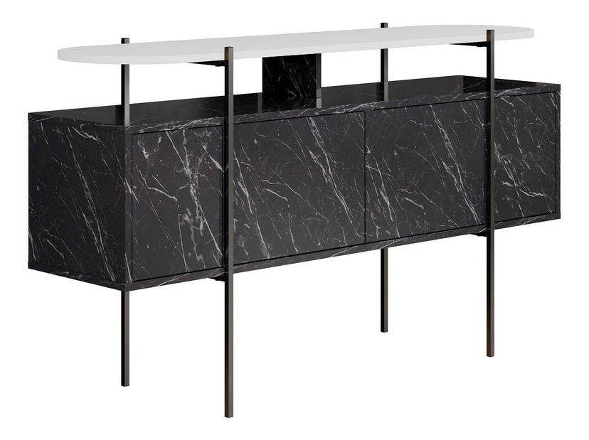 Măsuță consolă Hansa (alb + Mramor)