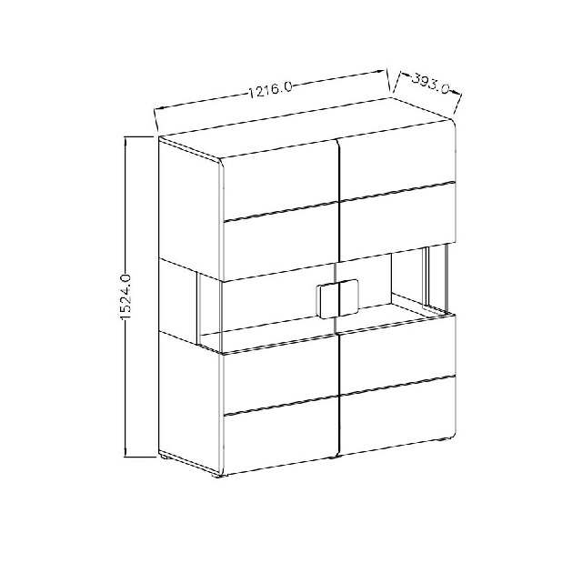 Vitrina Tamie Typ 42 (hrast sanremo + sjaj bijeli)