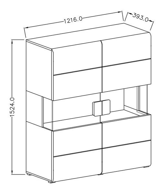 Vitrin Tamie Typ 42 (sötétszürke + tölgy)
