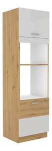 Potravinová kuchynská skrinka Arryn 60 DPM-210 2F (korpus: dub artisan / front: lesk biely)