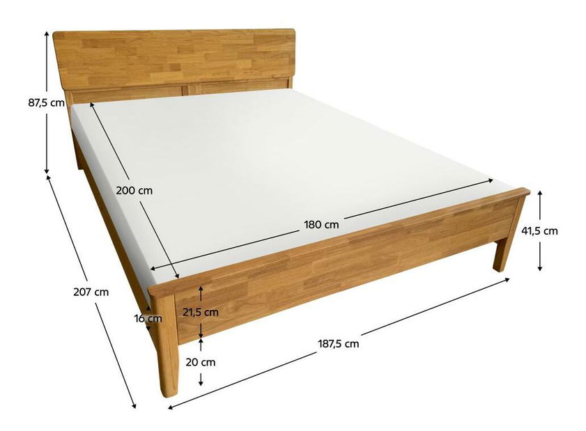 Manželská posteľ 180 cm Novedades (prírodná) (s roštom)