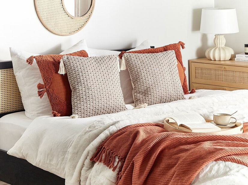 Sada 2 ozdobných vankúšov 42 x 42 cm Hakko (béžová)