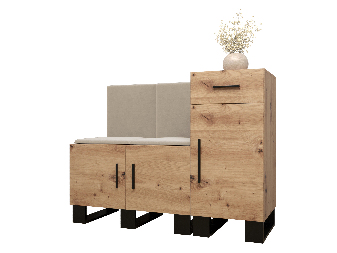 Set mobilier pentru hol Amanda 18 (Stejar artisan + bej)