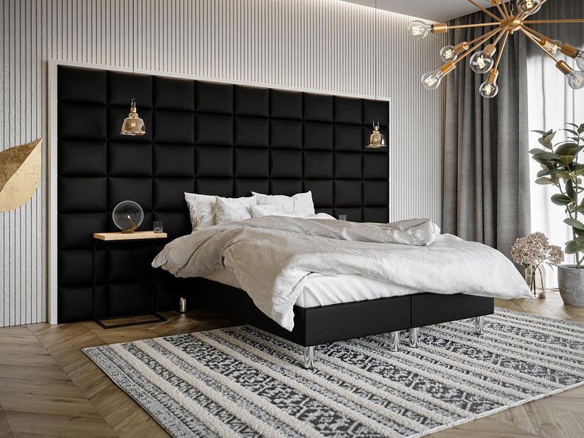 Kárpitozott fali panel Pazara 40x30 cm (öko-bőr Soft 011 + fekete)