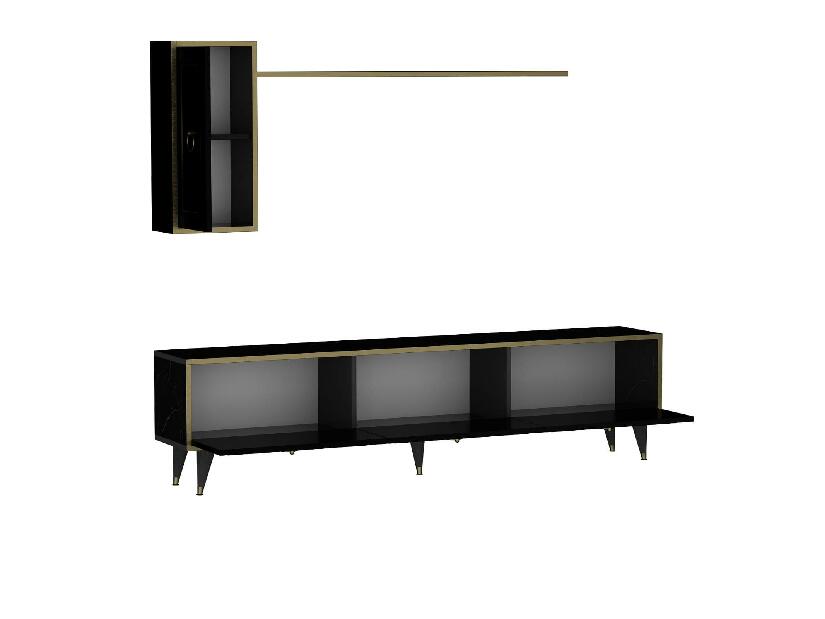 Mobilier living Vubitu (negru + auriu) 