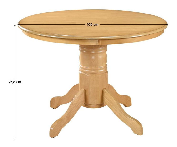 Masă de sufragerie Tayna (stejar deschis + drevo) (pentru 2 persoane)