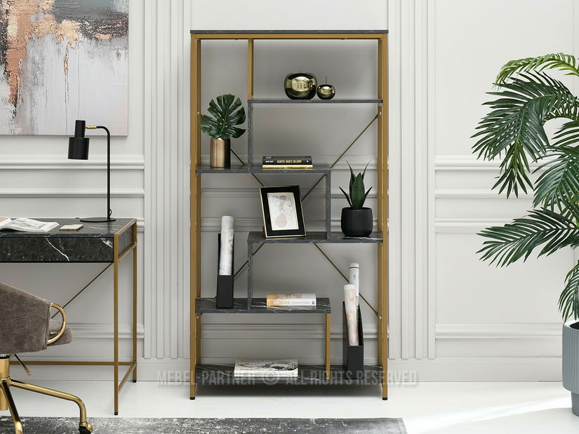 Raft Harp B (marmură neagră + auriu)