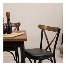 Set mobilier sufragerie Duvasa 18 (negru) (pentru 4 persoane)