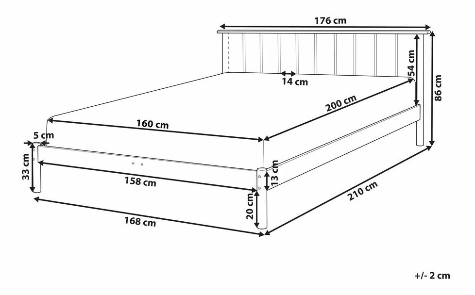 Franciaágy 160 cm Chaza (szürke)