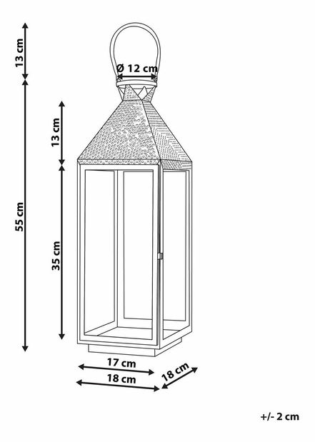 Felinar BAGUIO 55 cm (oțel inoxidabil) (argintiu)