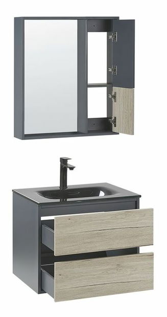 Baie Topaz (lemn deschis + gri) 