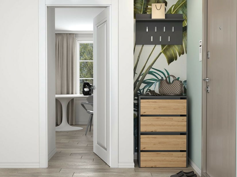 Botník (skrinka na topánky) Metido 2 (antracit + dub artisan)