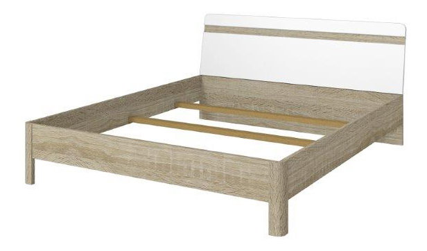 Manželská posteľ 160 cm Salvia Typ 31 (dub sonoma svetlá + biely lesk)