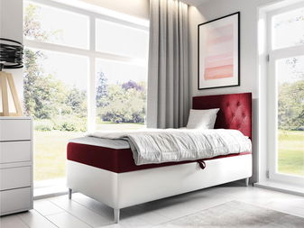 Jednostruki krevet 100cm Rivaldi 1 (bijela + crvena)
