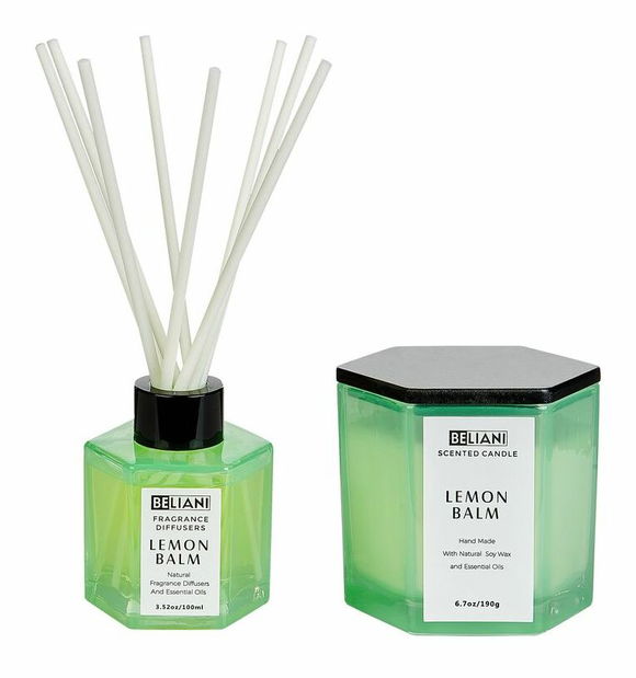 Lumânare din ceară de soia și stick de fagure Tudor (verde)