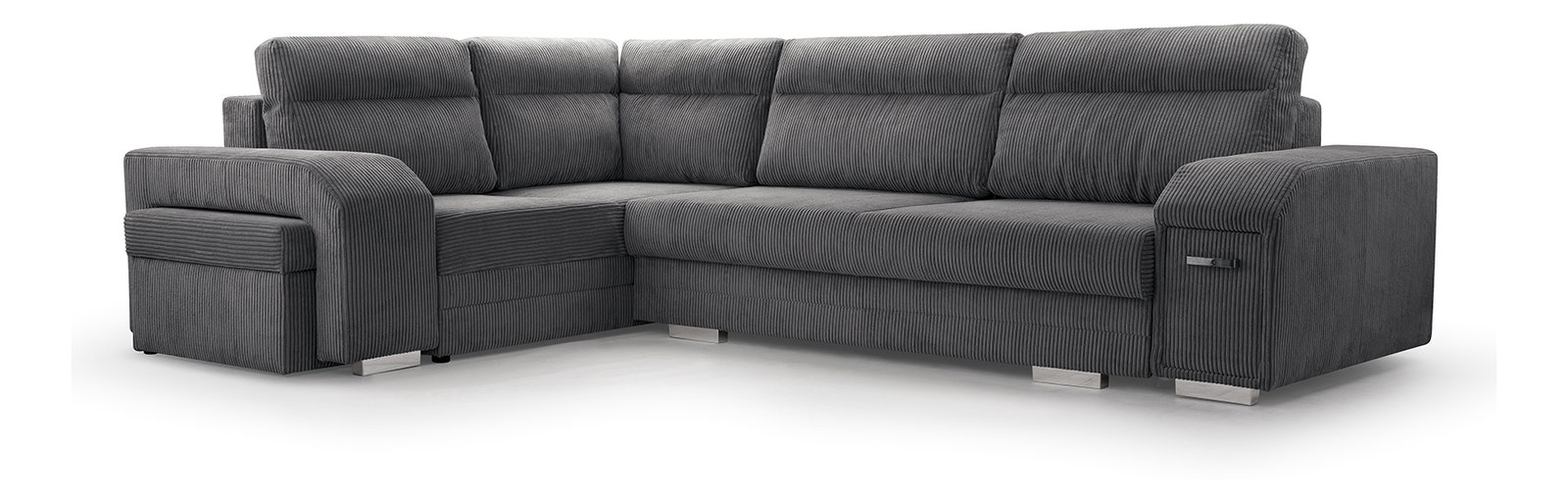 Rohová sedačka Alfredo (tmavosivá) (L)