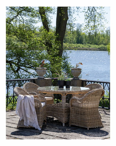 Záhradný stôl Liravena 2 (hnedá + sivá)